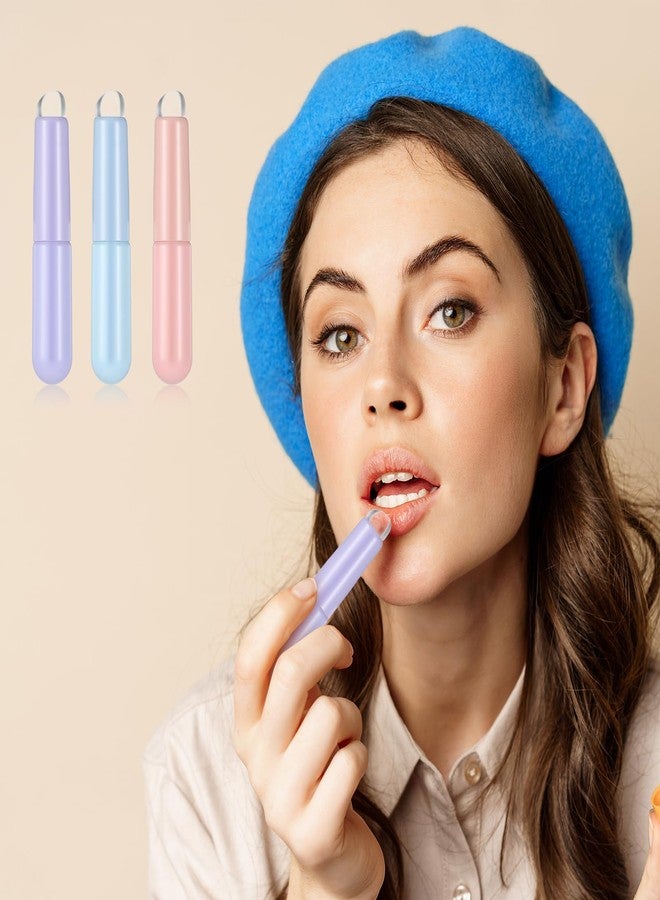 oruola فرشاة شفاه سيليكونية مكونة من 3 قطع، أداة لوضع مرطب الشفاه، أداة قابلة لإعادة الاستخدام لوضع قناع الشفاه، أداة سيليكونية عالية المرونة لوضع مرطب الشفاه، ملمع الشفاه، خافي العيوب، لون الماكرون - Image 2